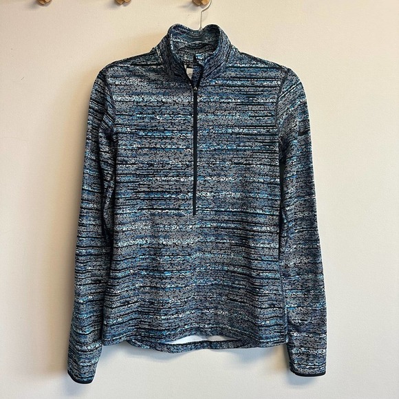 Nike Pro Dri-fit Athletic Top 1/2 Zip Striped Printed Pullover Blue Size Medium - Picture 4 of 12